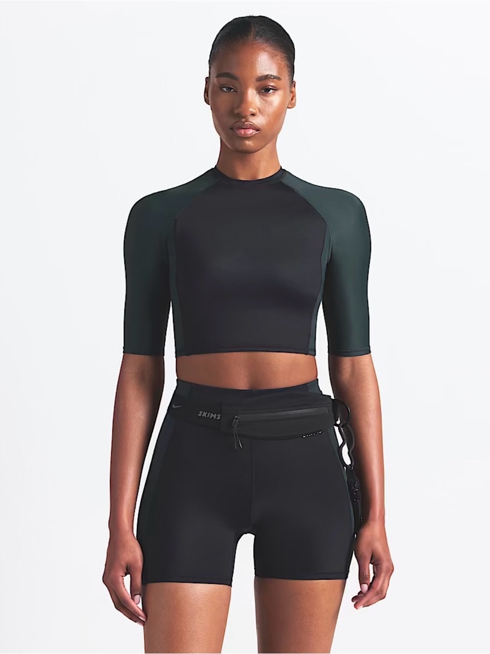 Nike Skims Shine Women’s padded 1/2 sleeve crop top